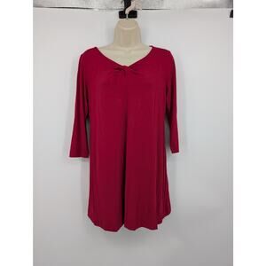 Eileen Fisher Tunic Blouse 3/4 Sleeve Cranberry Small Petite Career Office